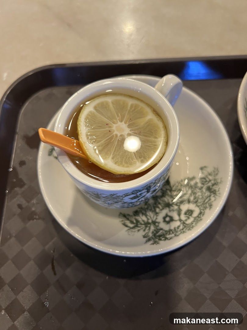 Cup of tea with lemon