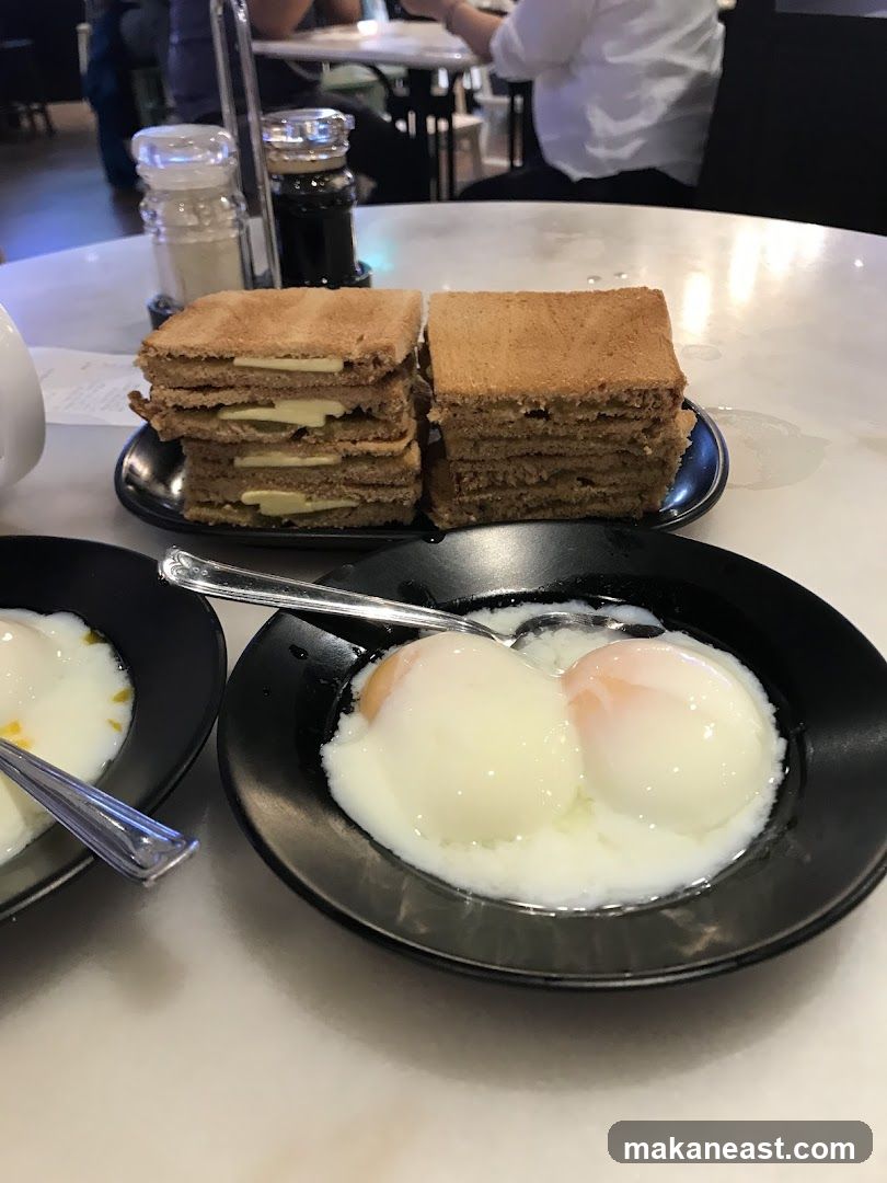 Soft-boiled eggs and toast