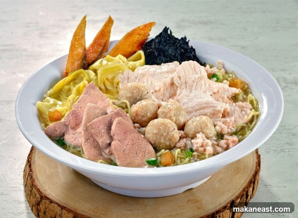 Noodle Soup with Meatballs and Liver