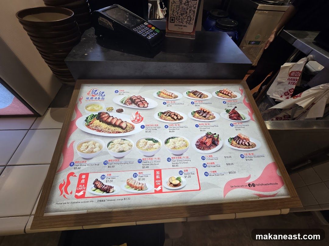 Fei Fei Roasted Noodle Menu