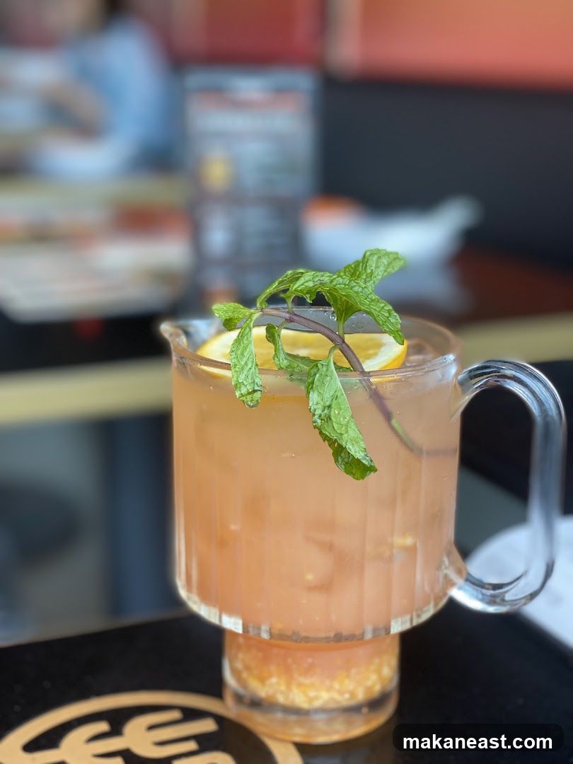 Peach Iced Tea with Mint and Lemon
