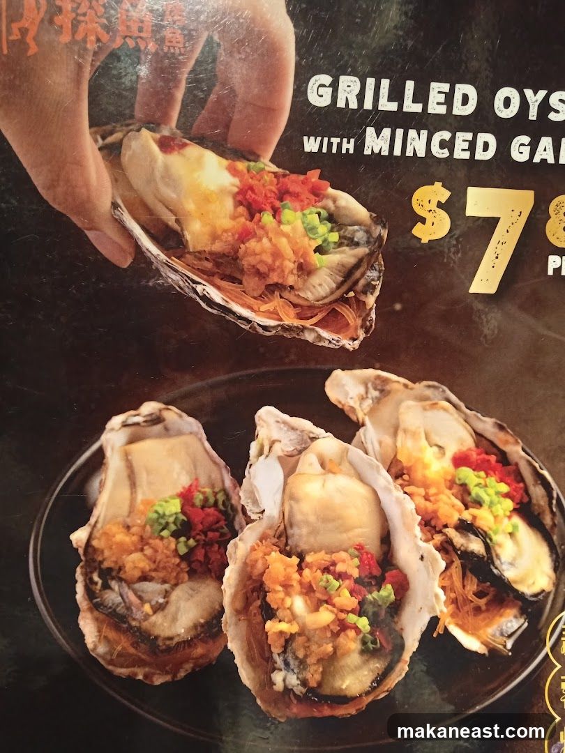 Grilled Oysters with Minced Garlic