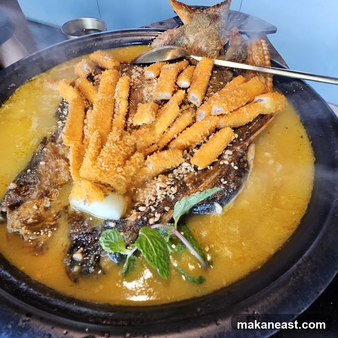Steamed Fish with Crispy Topping