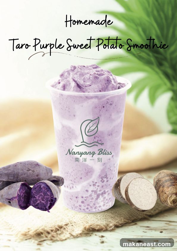Homemade Taro Purple Sweet Potato Smoothie