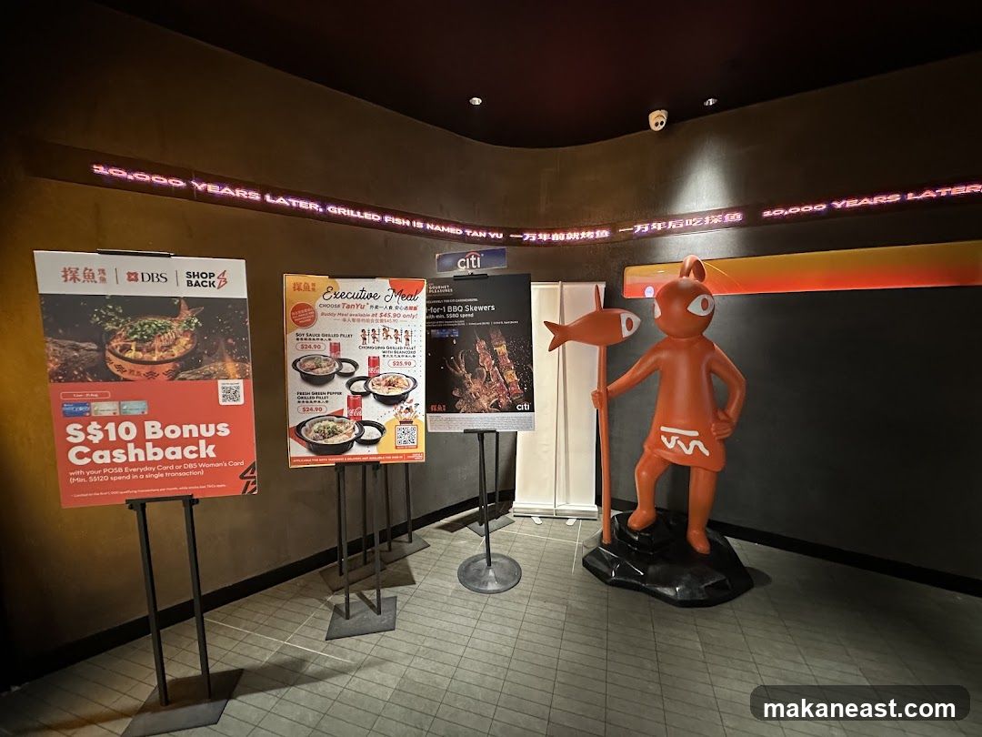 Promotional displays and statue