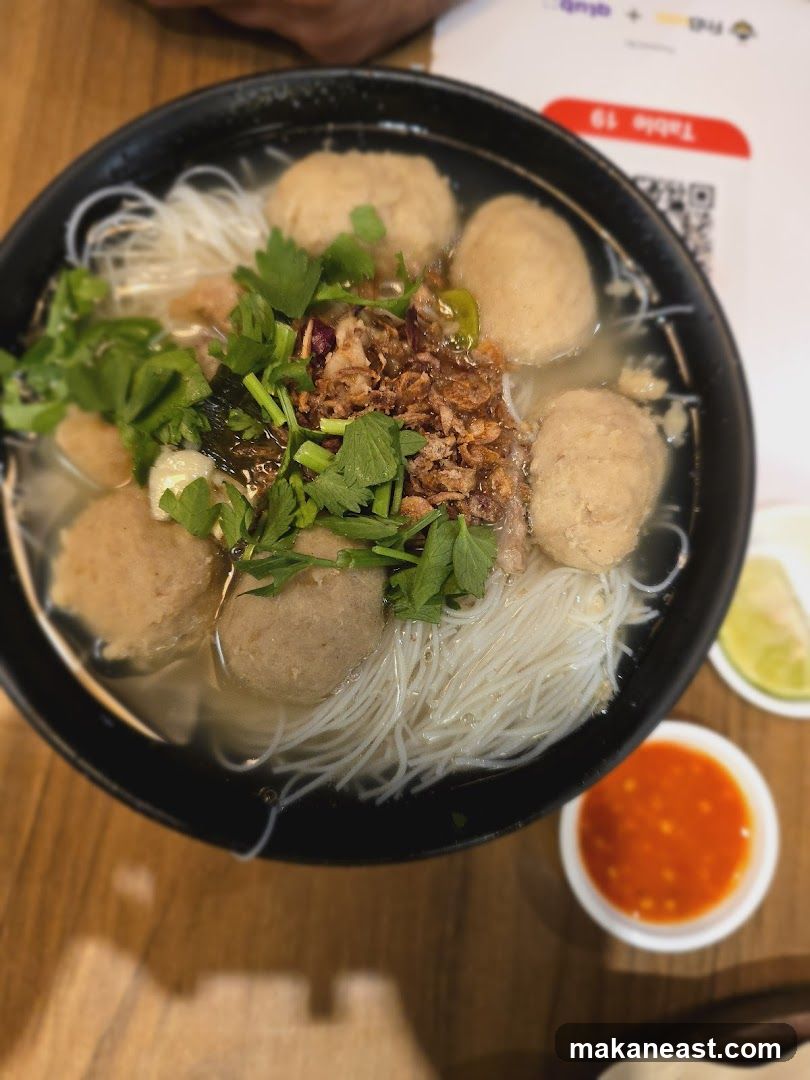 Bowl of Noodles with Meatballs