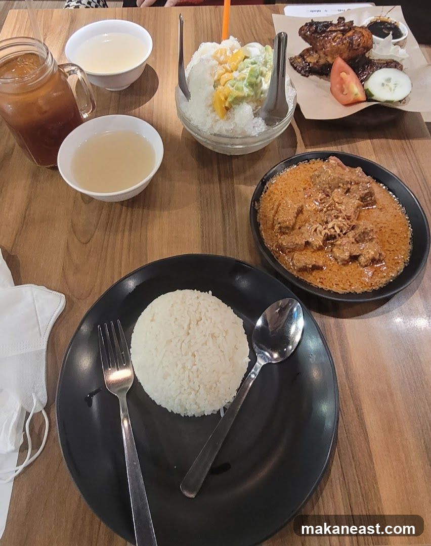 Table with food and drinks
