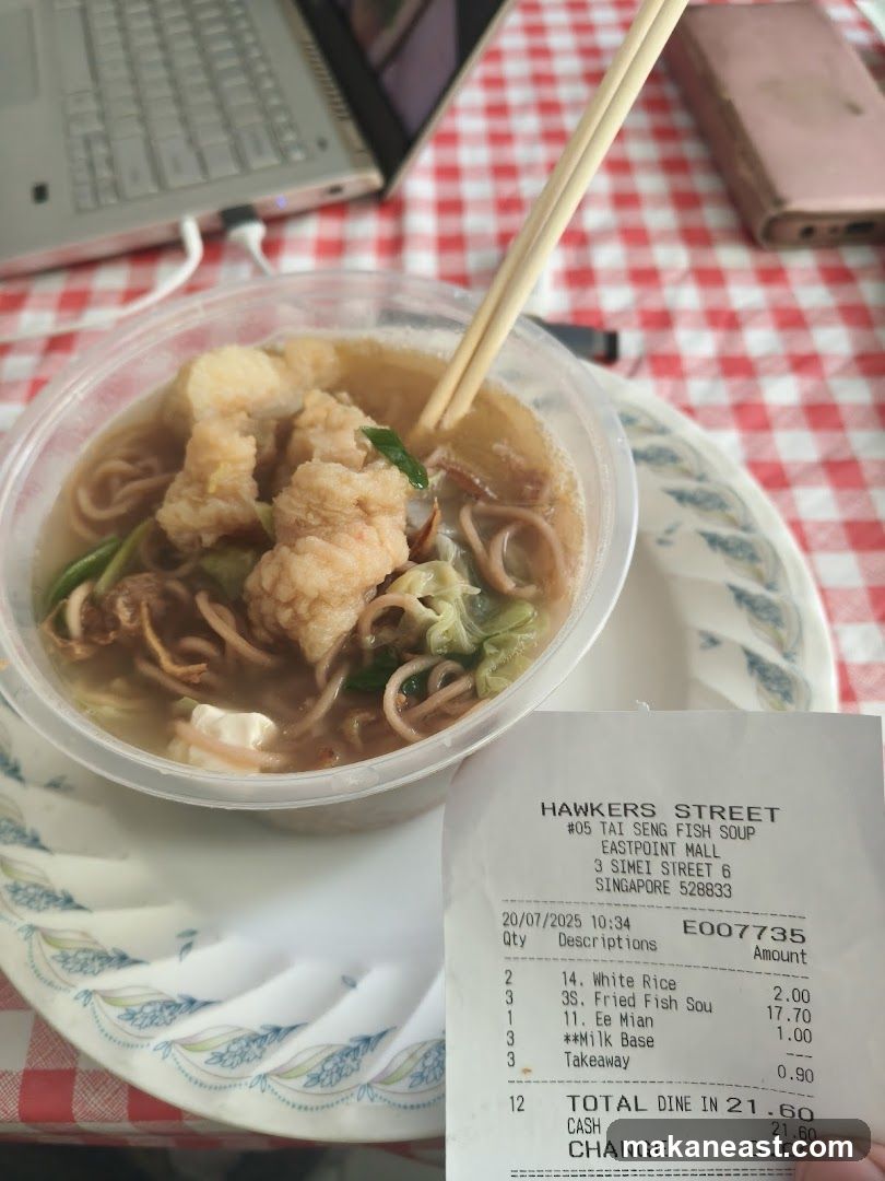 Fish Soup Meal with Receipt