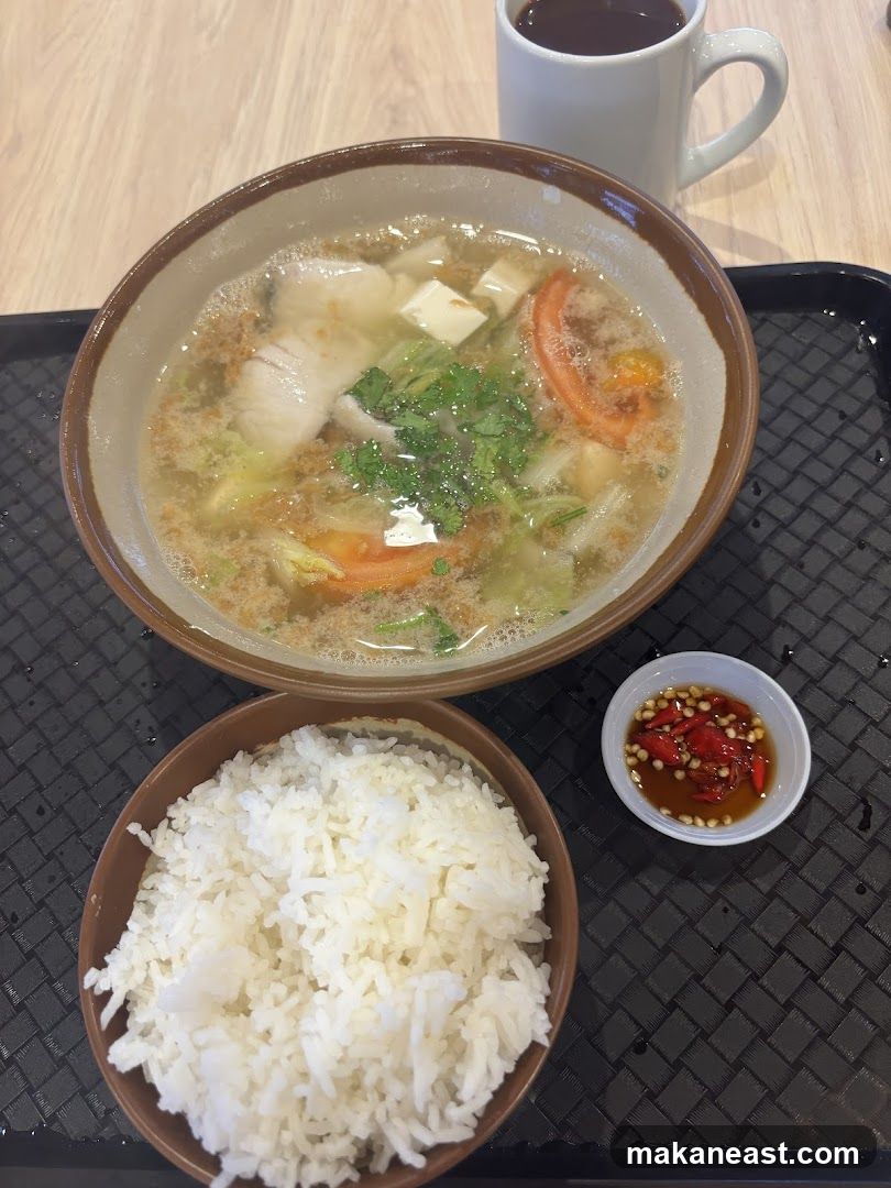 Fish Soup with Rice and Coffee