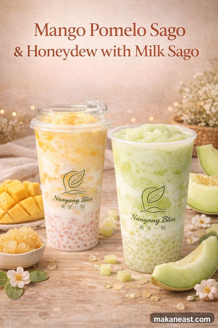 Mango Pomelo Sago & Honeydew with Milk Sago