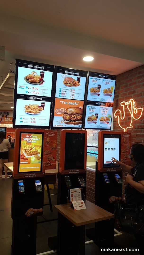 Popeyes Menu and Self-Order Kiosks