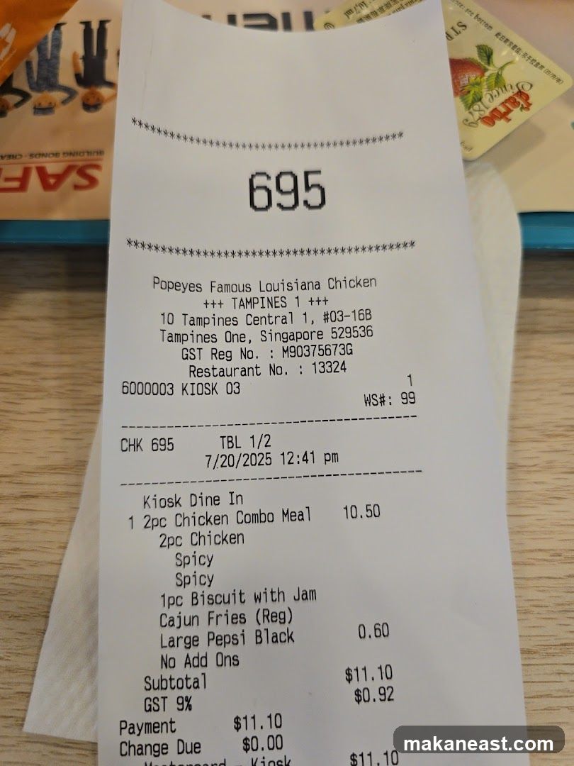 Popeyes Receipt