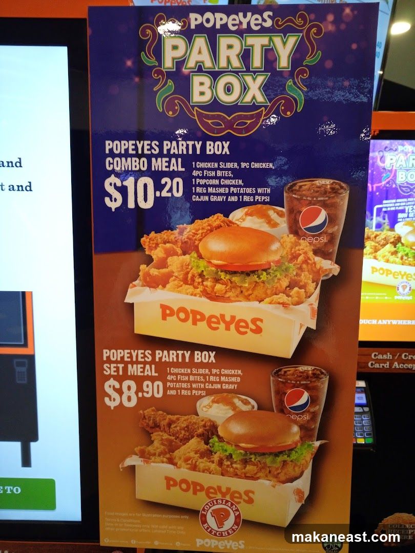Popeyes Party Box Menu