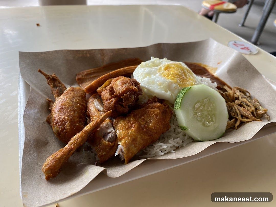 Nasi Lemak with Fried Chicken