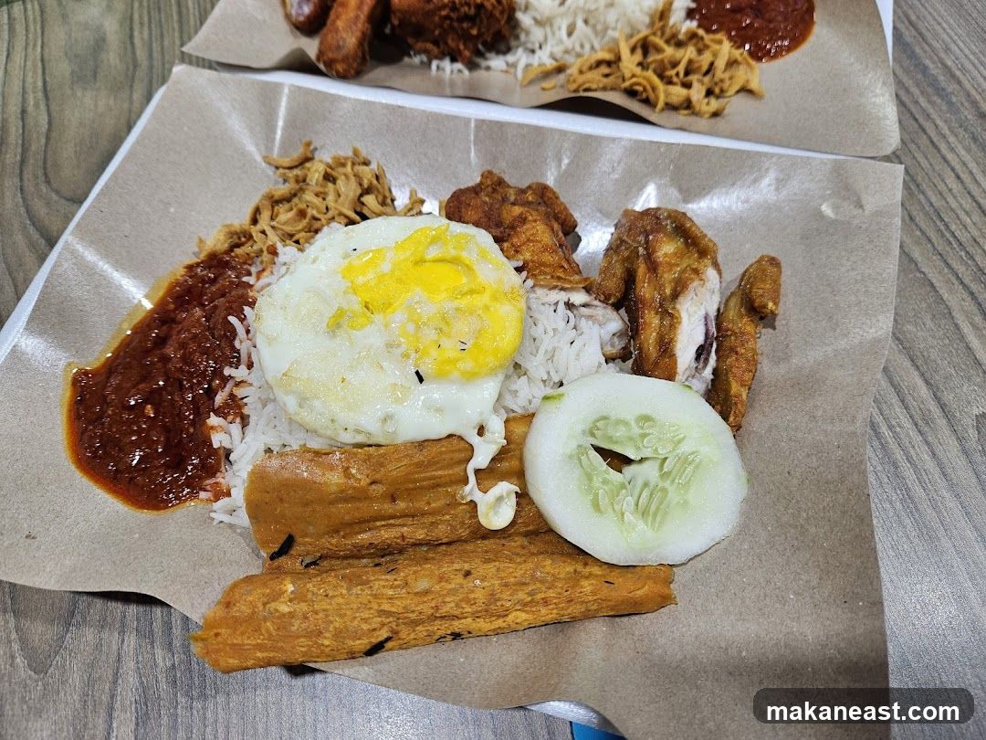 Nasi Lemak with Fried Chicken