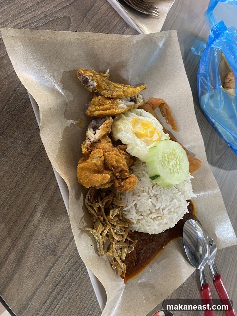 Nasi Lemak with Fried Chicken