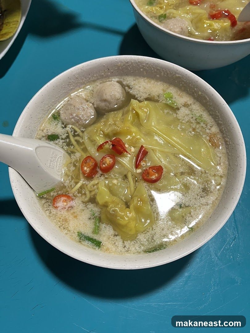 Noodle Soup with Wontons and Meatballs