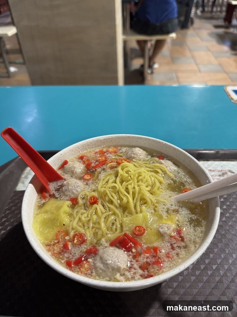 Noodle Soup with Meatballs and Chili