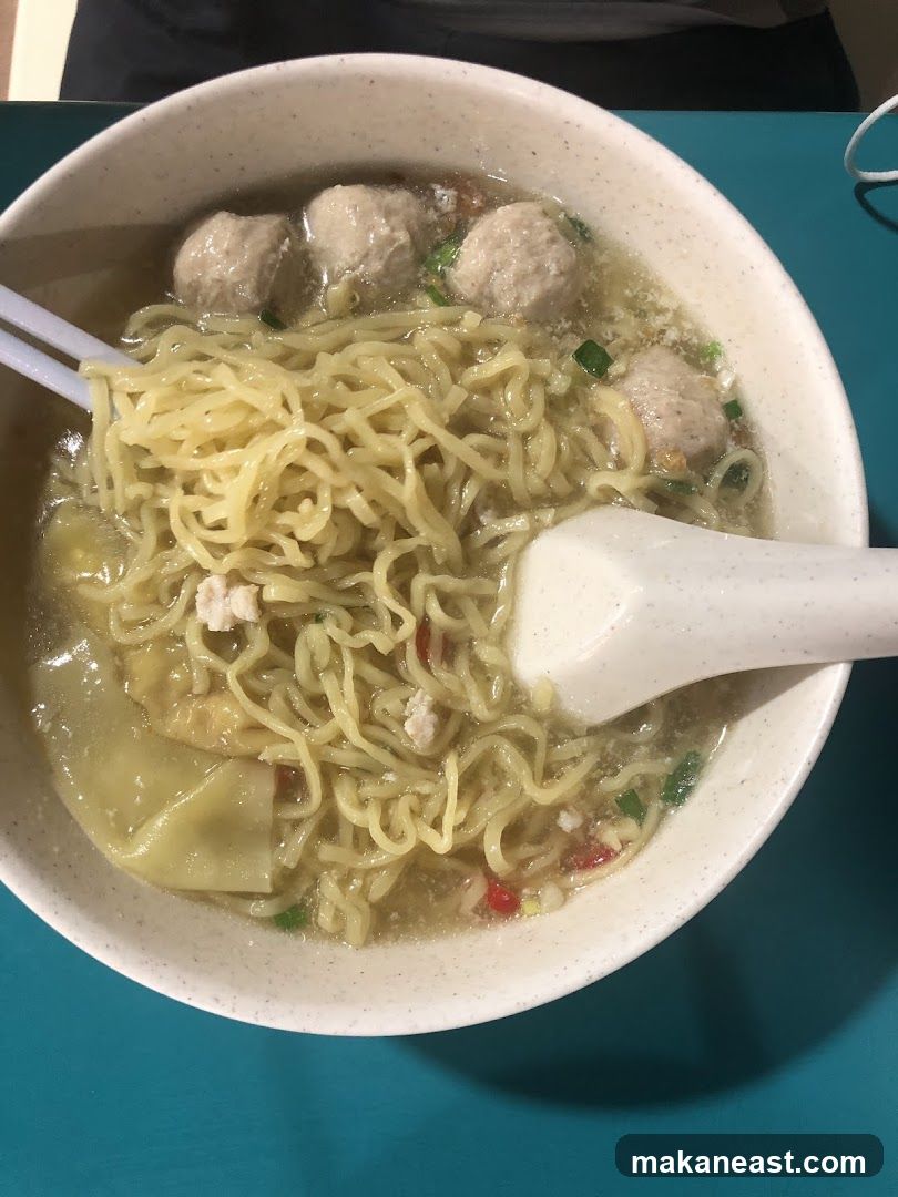 Noodle Soup with Meatballs and Wontons