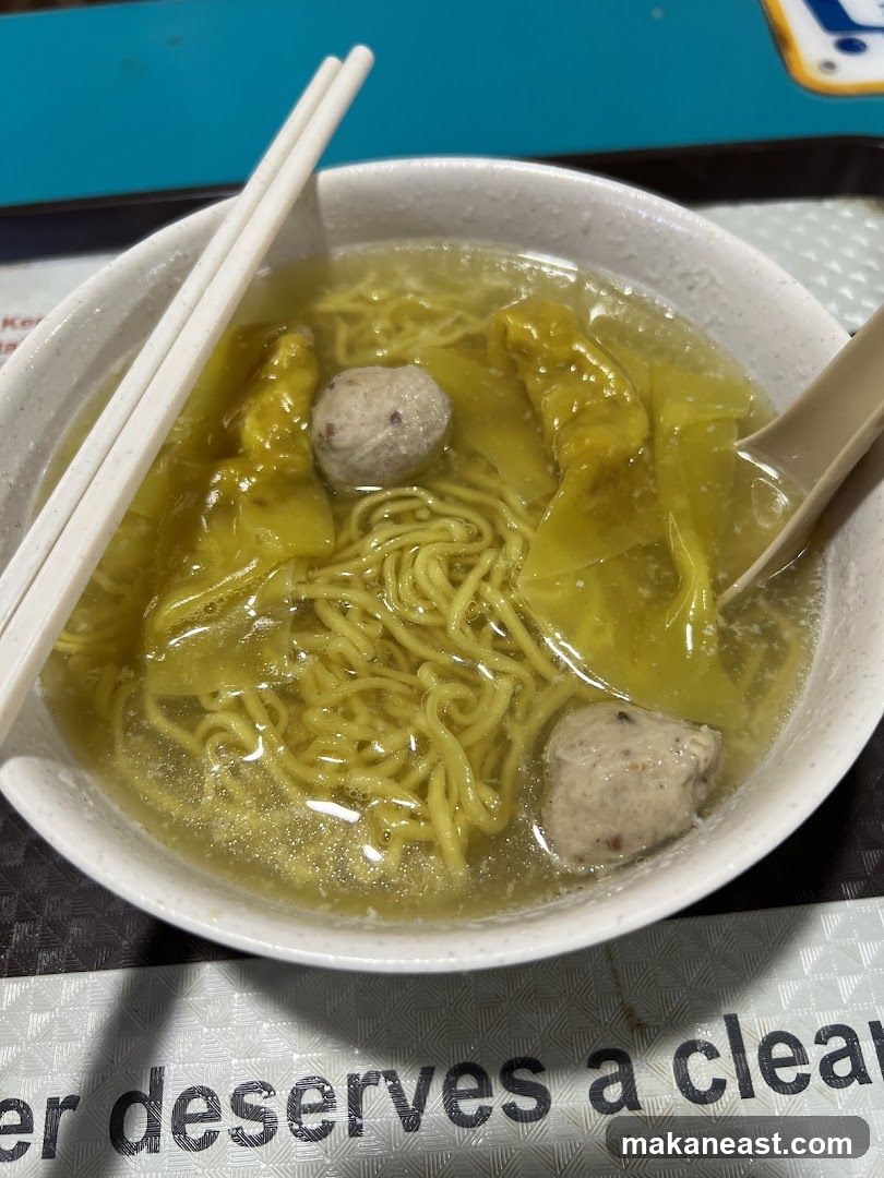 Noodle Soup with Wontons and Meatballs