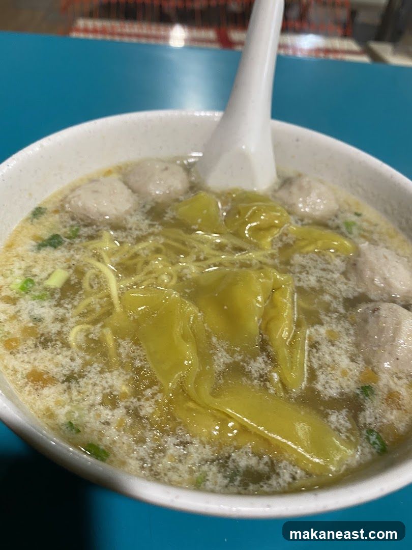 Noodle Soup with Wontons and Meatballs