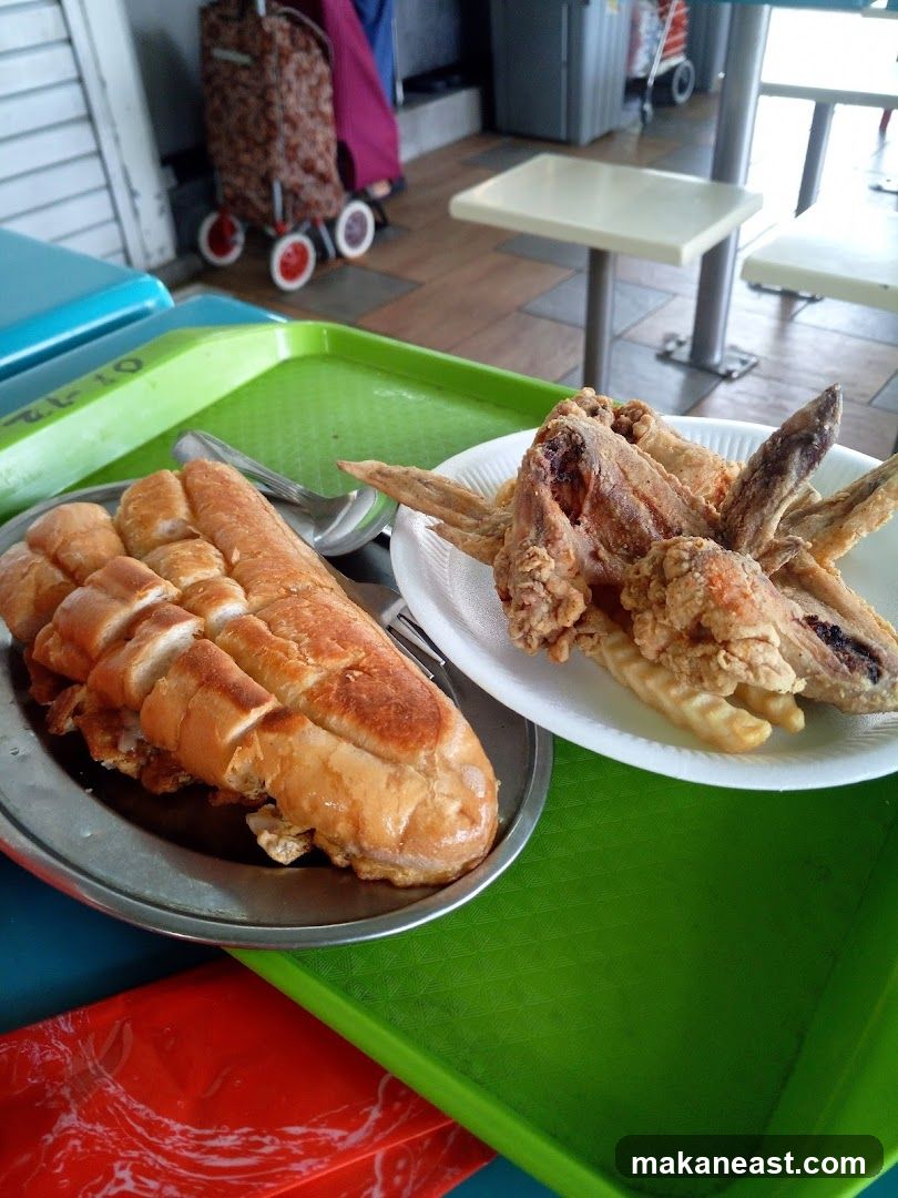 Fried Chicken Wings and Sandwich
