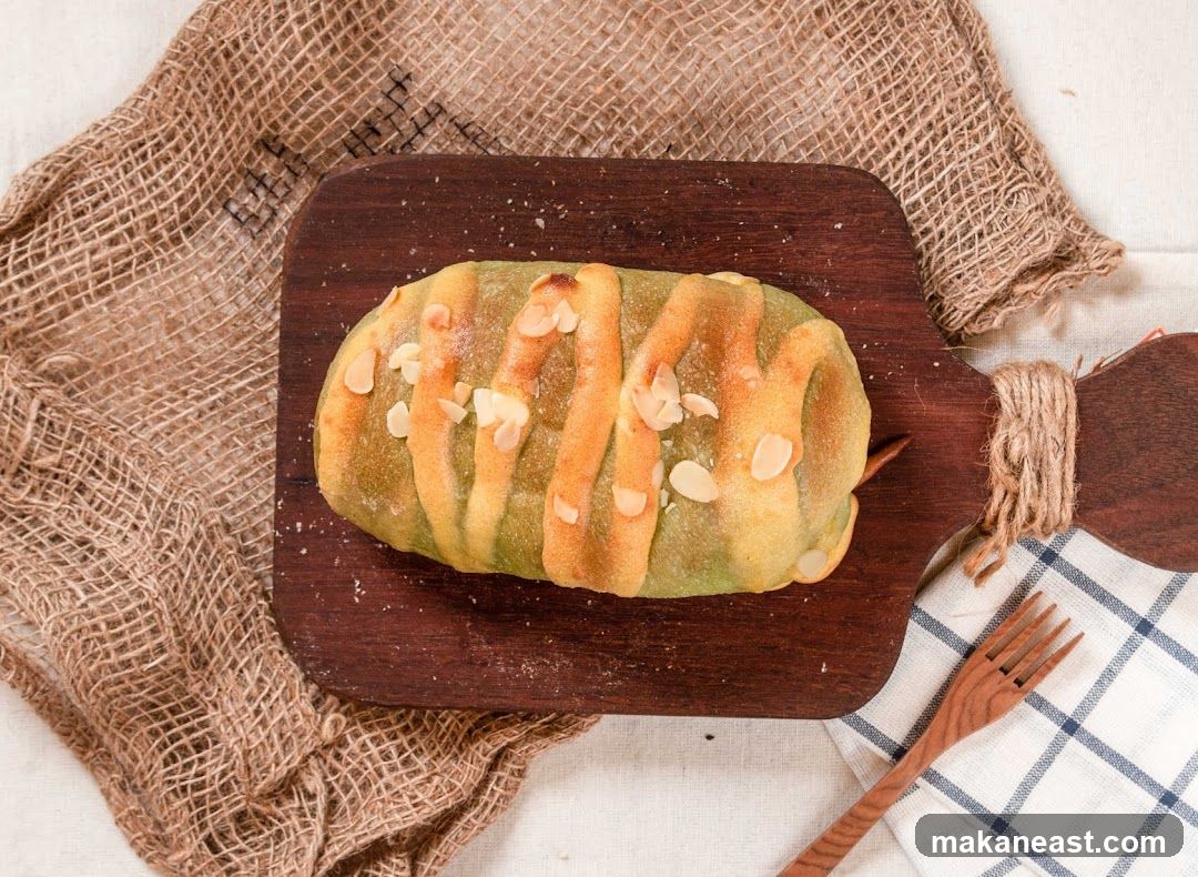 Matcha Bread with Almonds
