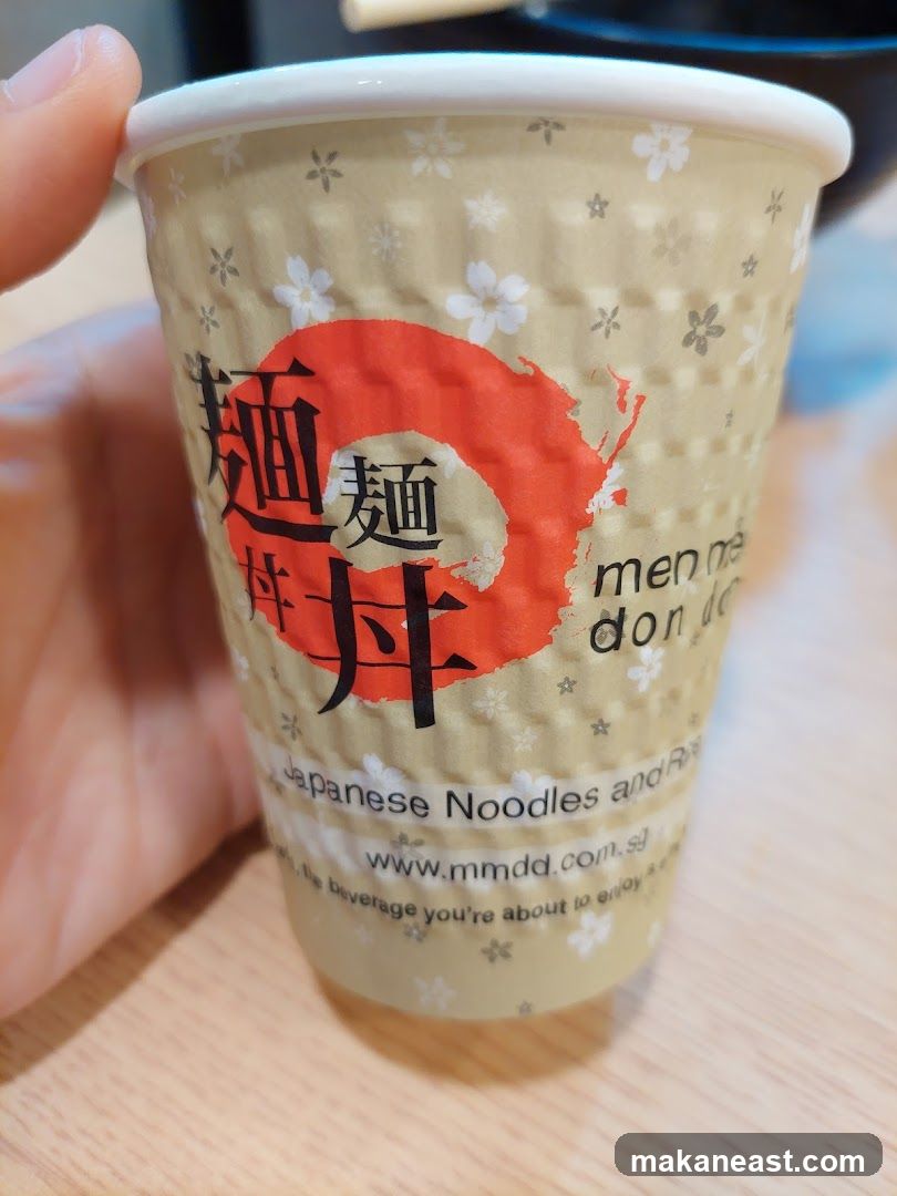 Paper cup with Japanese noodles branding