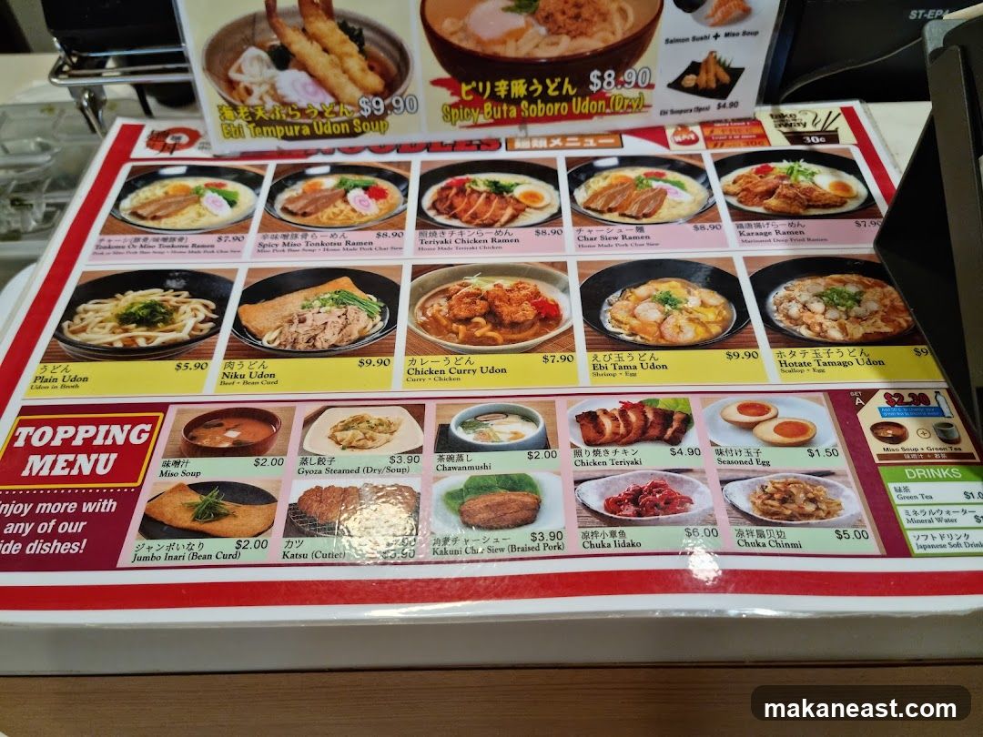 Noodles Menu