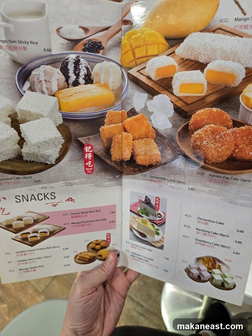 Desserts and Snacks Menu