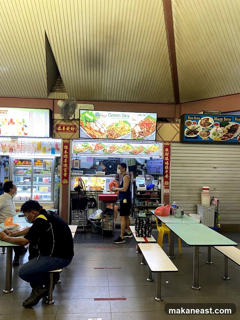 Food stalls in a hawker center