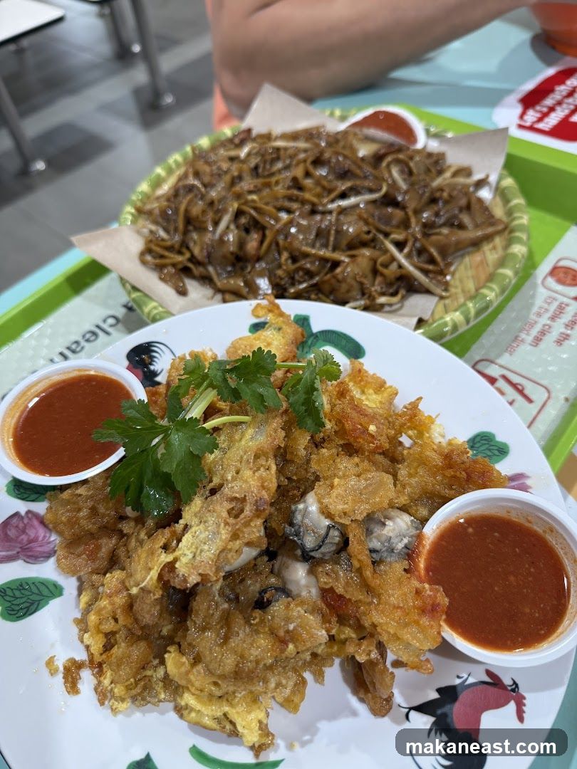 Oyster Omelette and Fried Noodles