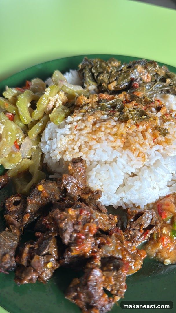 Plate of Rice with Various Dishes