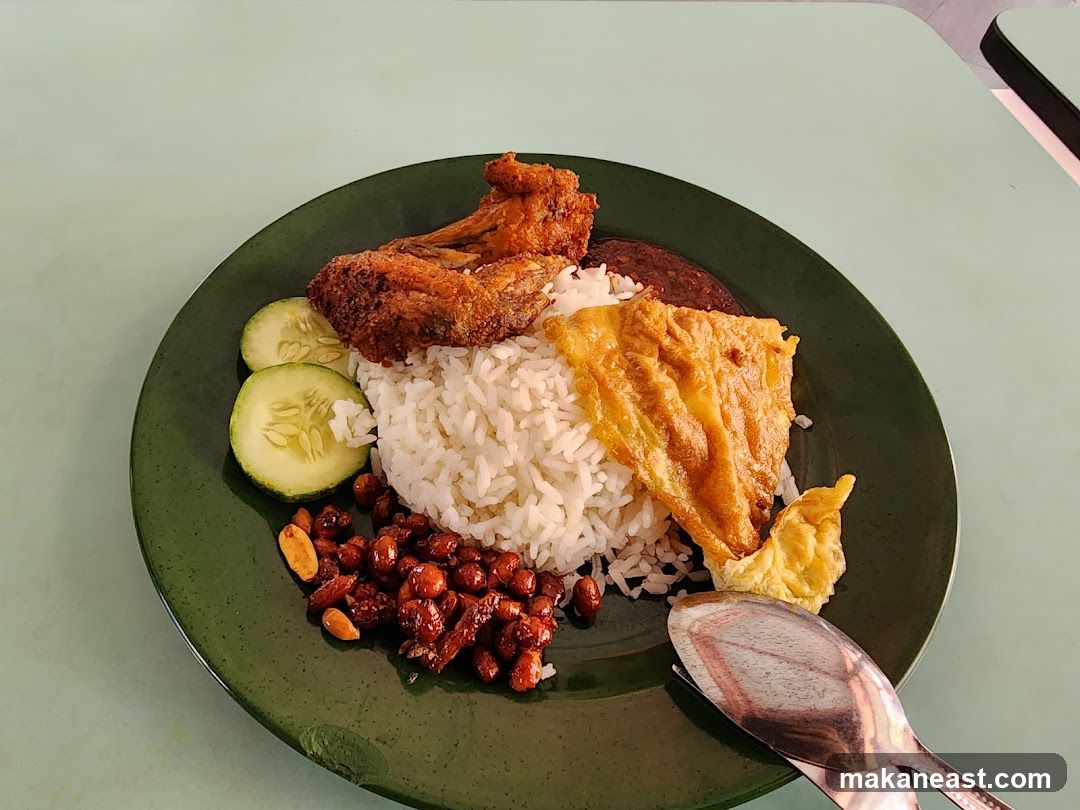 Nasi Lemak with Fried Chicken
