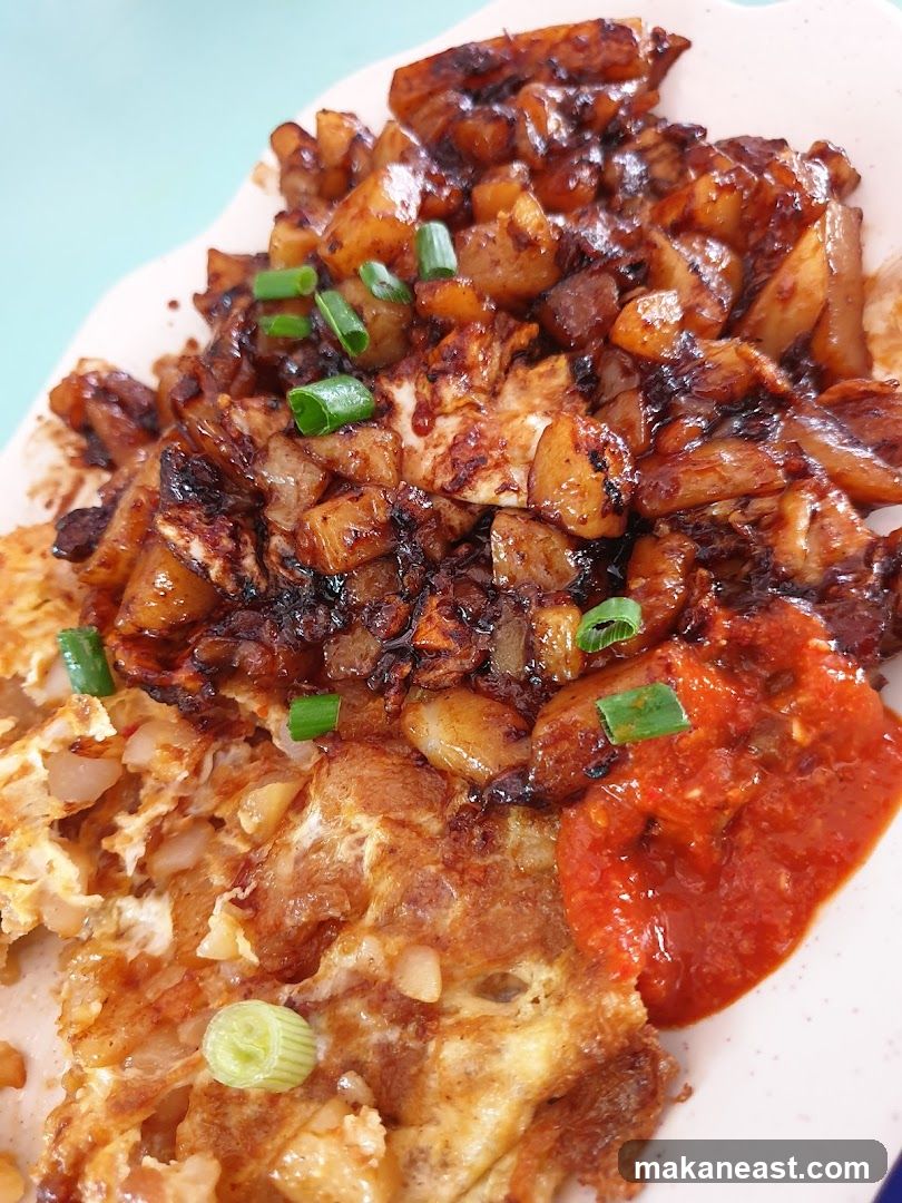 Fried Carrot Cake with Egg and Chili