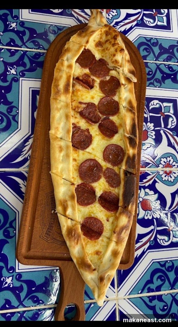Pide with Pepperoni and Cheese
