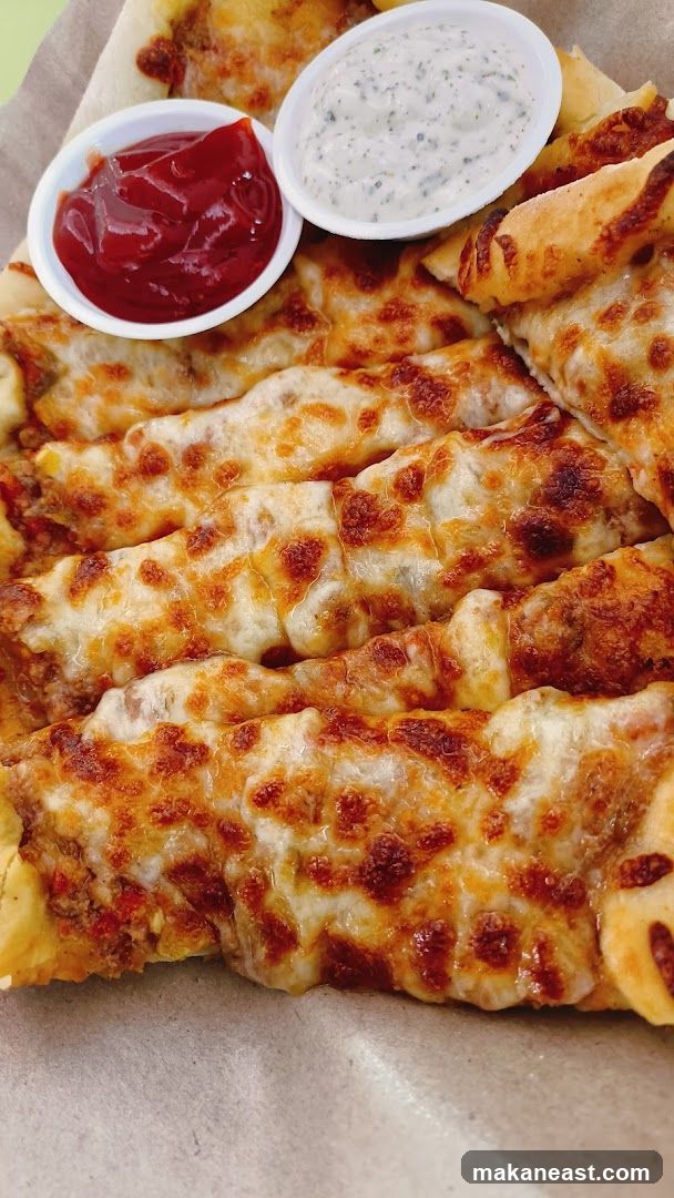 Cheesy Pizza Sticks with Dips