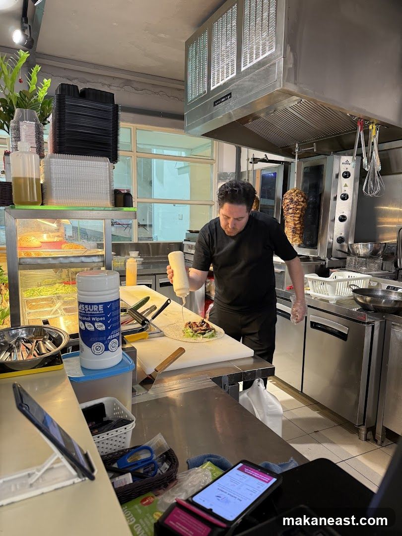 Chef preparing a wrap