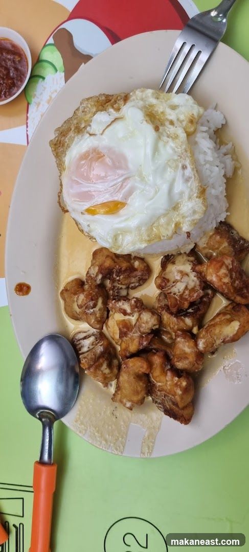 Fried Egg and Chicken Rice