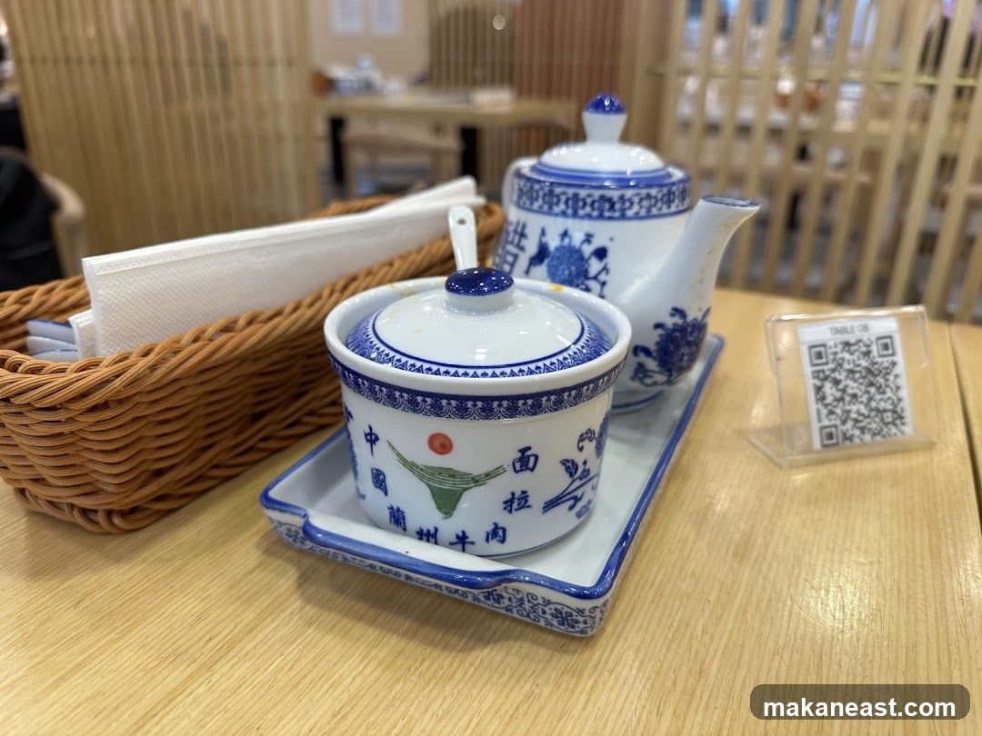 Table Setting with Teapot and Condiment Bowl