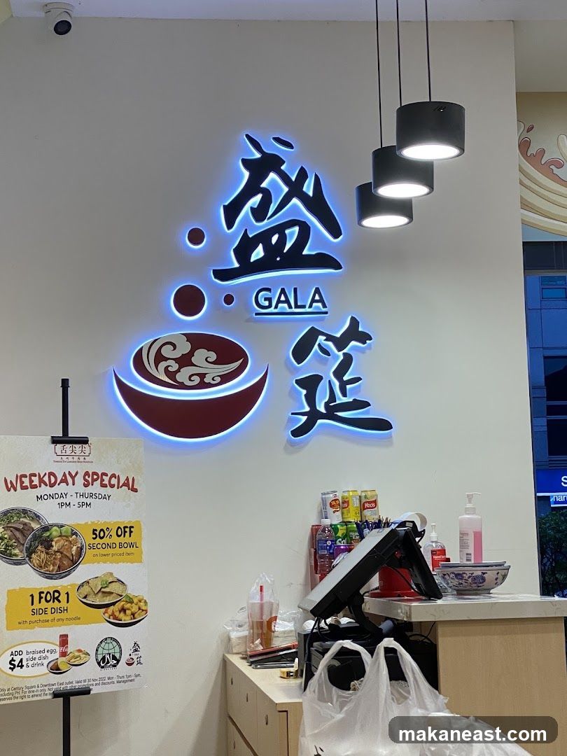 Restaurant Interior with Signage and Promotions