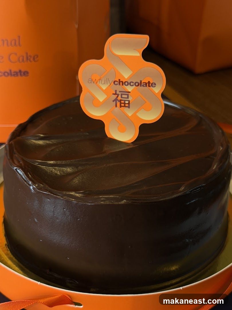 Chocolate Cake with "awfullychocolate" Topper