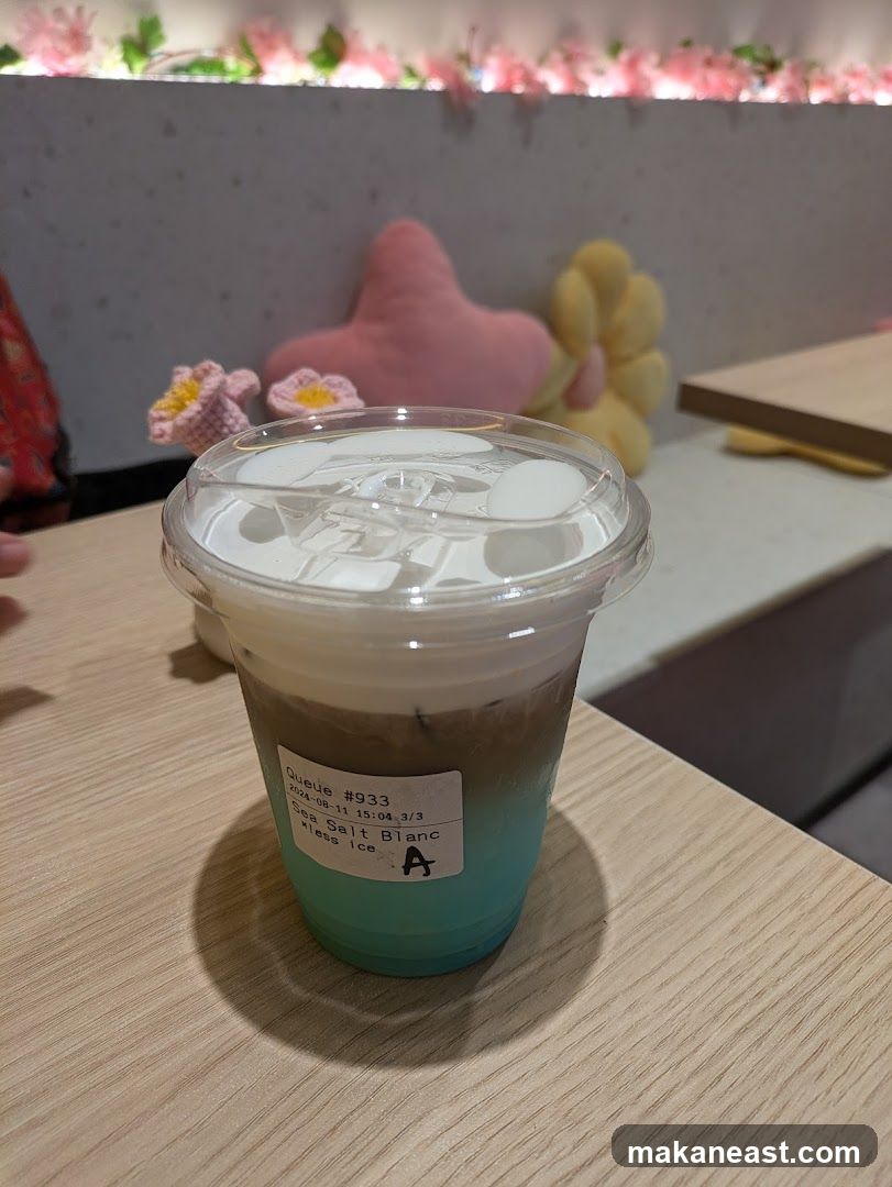 Layered Drink with Cream Topping