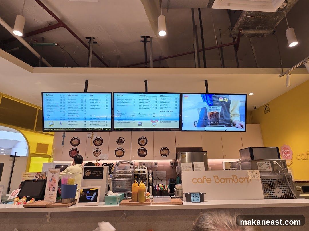 Cafe Counter with Digital Menus