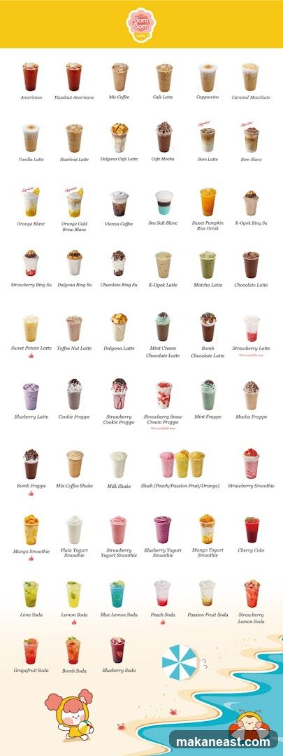 Bom Bom Cafe Menu