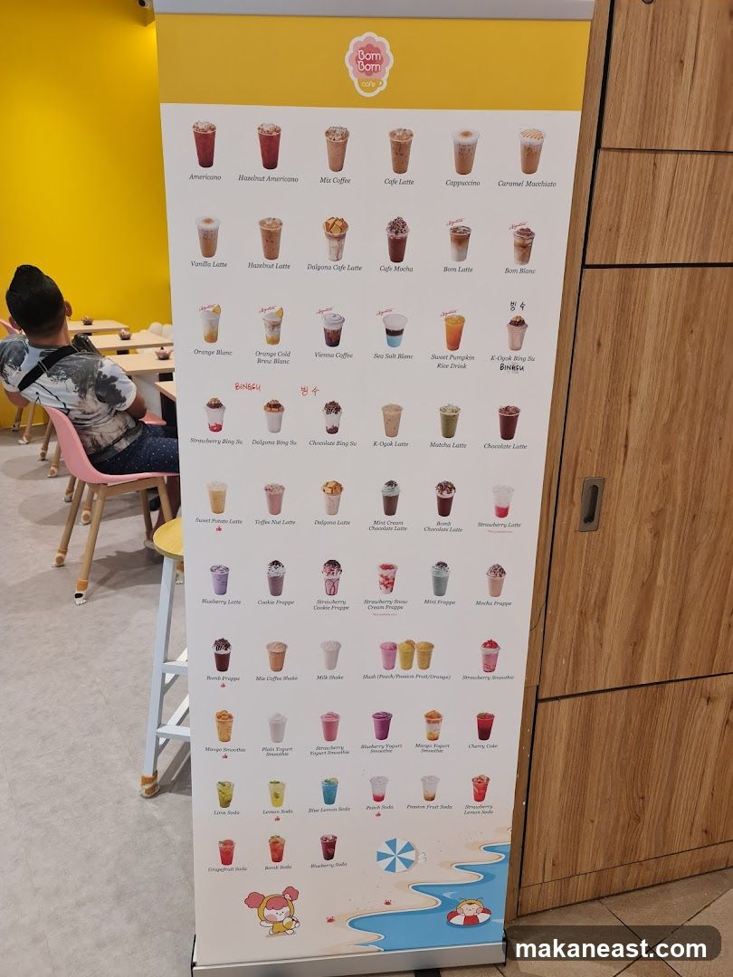 Bom Bom Cafe Menu