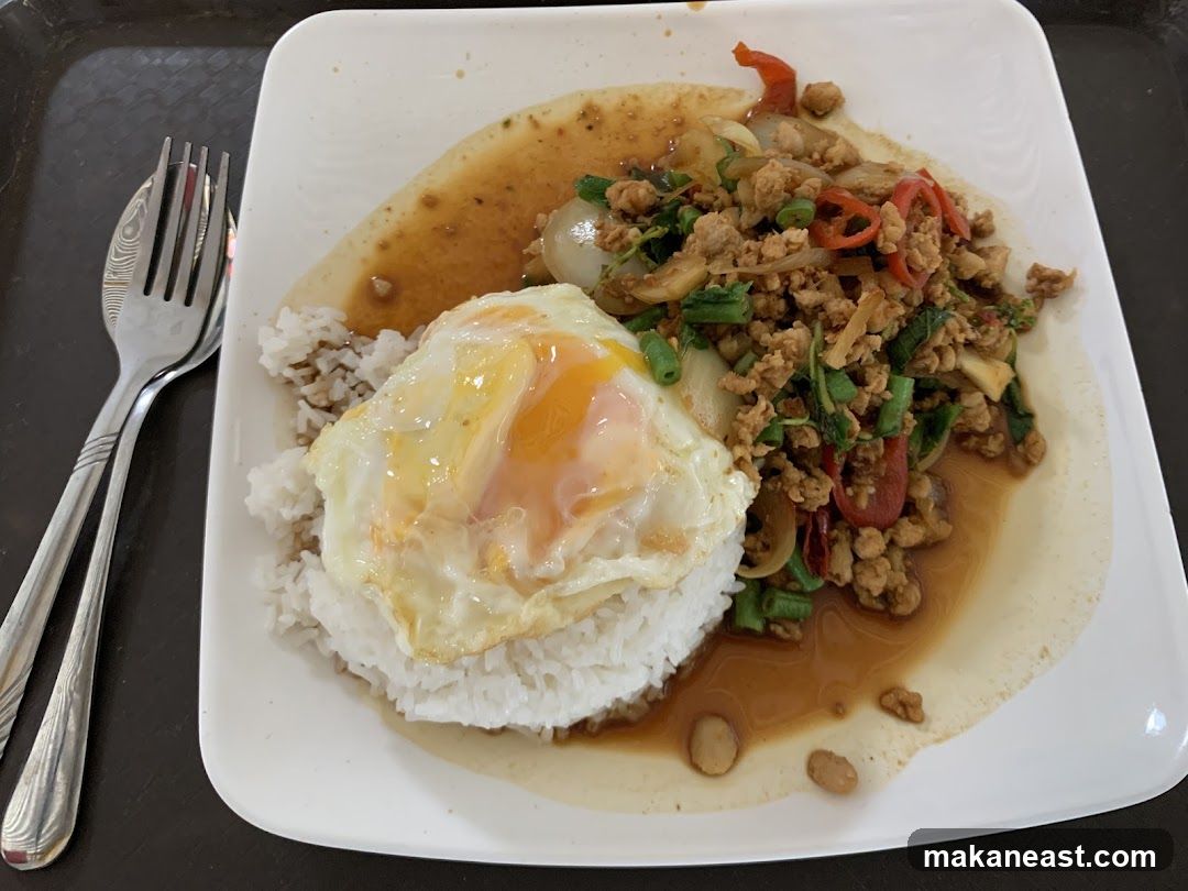Thai Basil Stir-fry with Rice and Fried Egg