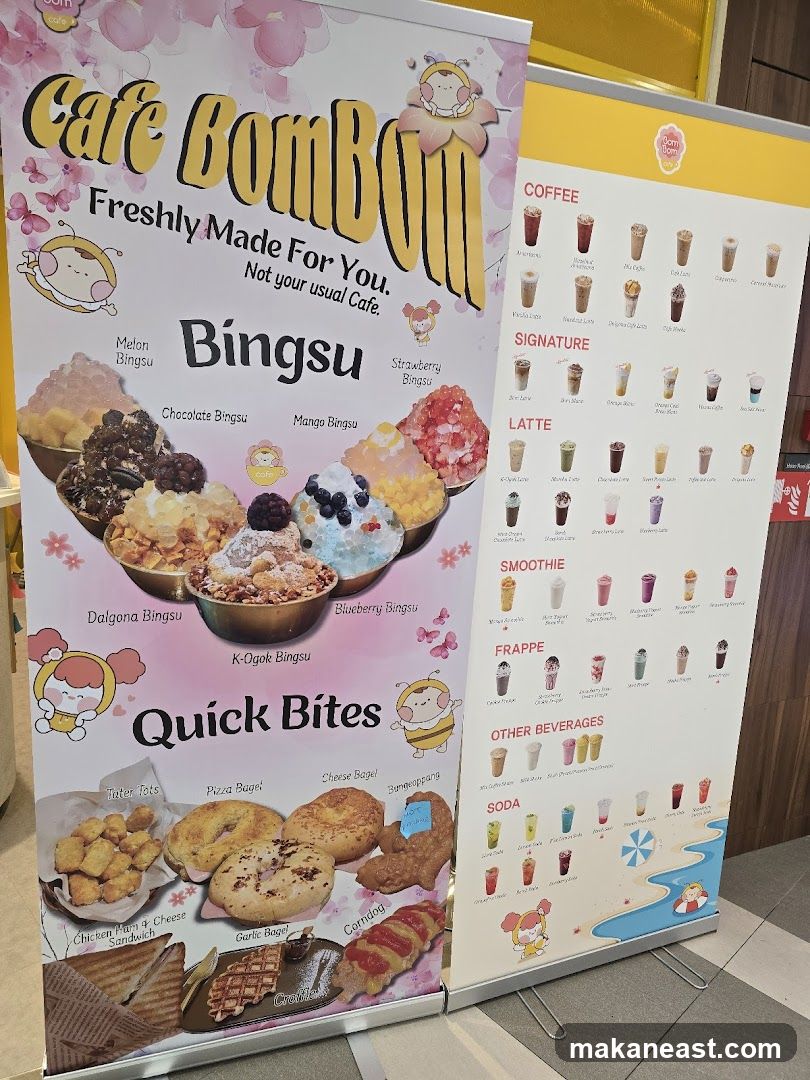 Cafe BomBom Menu