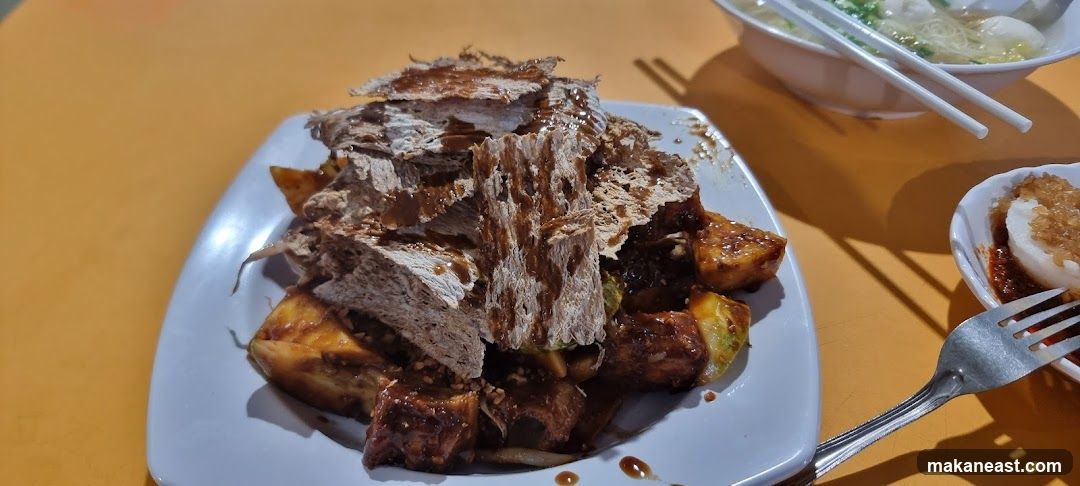 Plate of Rojak with Fried Dough and Vegetables
