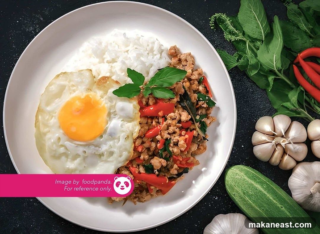 Thai Basil Stir-fry with Rice and Fried Egg